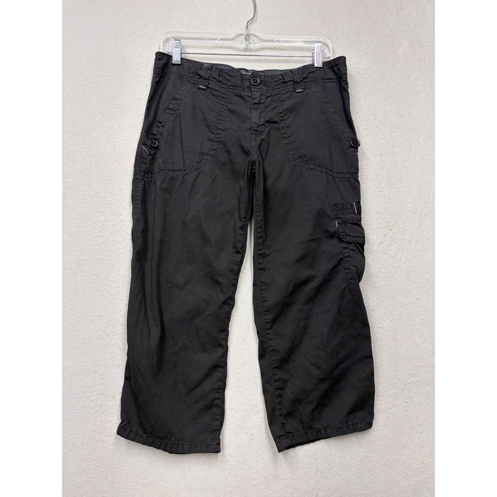 Sanctuary Cargo Pants Women XS Black 931-8175 Y2K Utility Cropped Capri Cotton